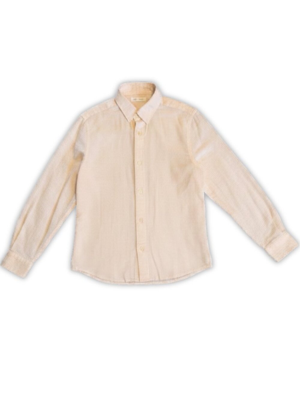Zara off-white seersucker-style button-up shirt
